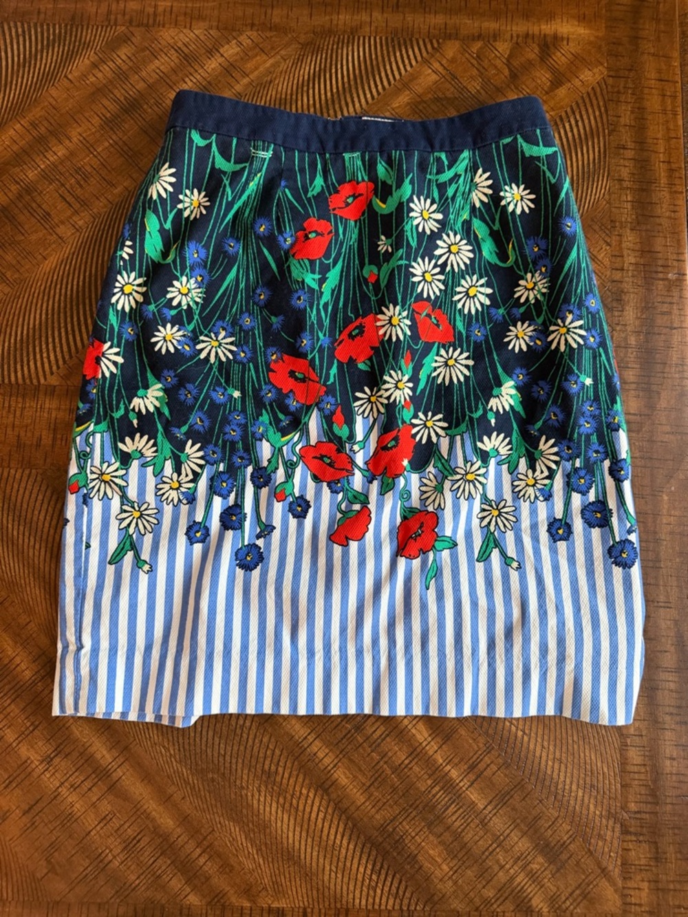 Anthropologie Postmark Floral & Stripe Mixed Print Pencil Skirt – Size 0